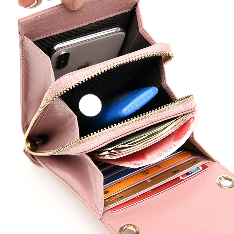 

Leather Phone Bag Women Messenger Mini Mini Bag 2021 New Verticle Put Mobile Phone Bag Purse