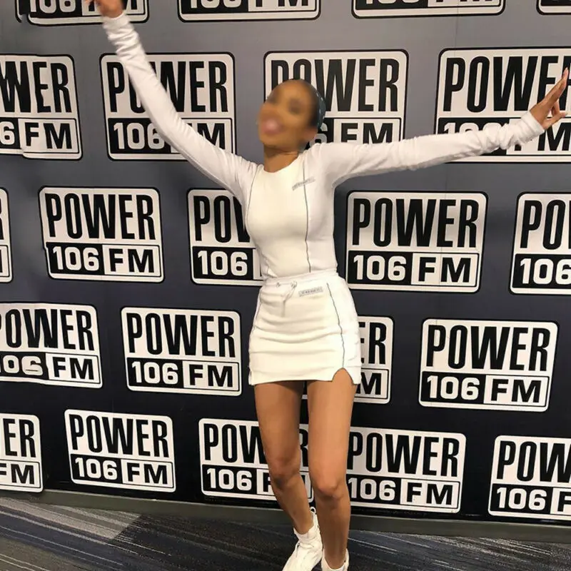 Женский осенний комплект из 2 предметов Модный укороченный Топ с длинным рукавом