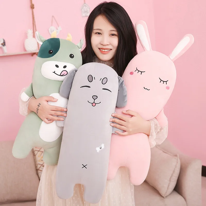 

45/60/75cm Cute Dog Rabbit Cow Plush Toy Stuffed Animals Doll Toy Pillow for Kids Birthday Gift Room Decor for Children