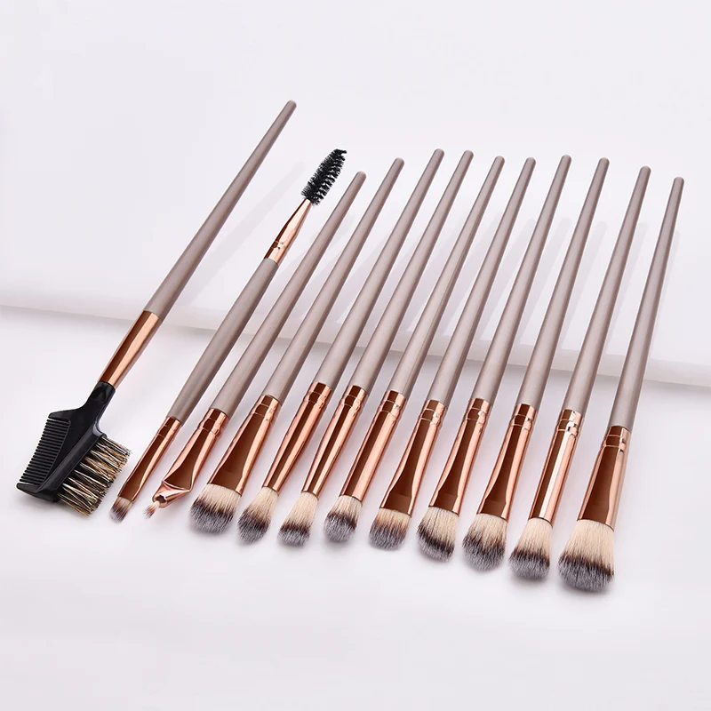 Набор кистей для макияжа 12 шт. кисти тени век растушевка подводка бровей ресницы