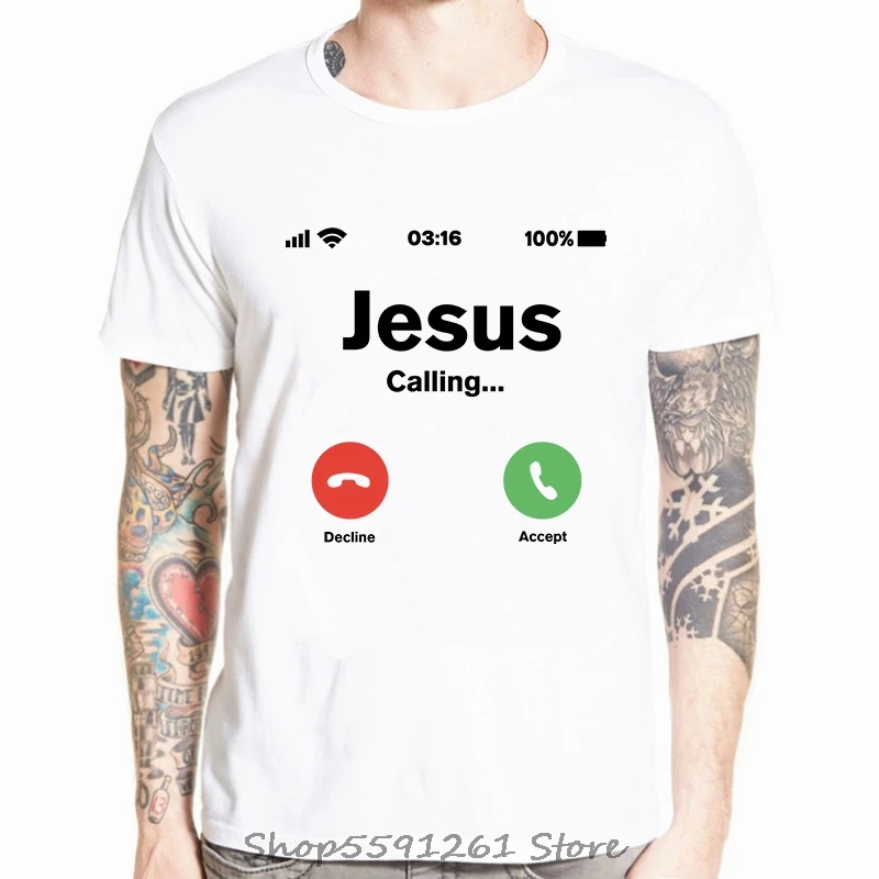 

Jesus T shirt Funny Calling Accept Or Decline That Is Question Design Faith Tshirt Casual Fashionable T-shirt Tops Tees