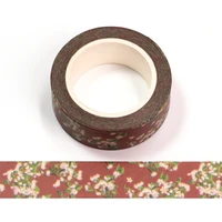 new 1pc 15mm10m ancient flowers decorative washi tape scrapbooking masking tape office supply adhesive kawaii stationery