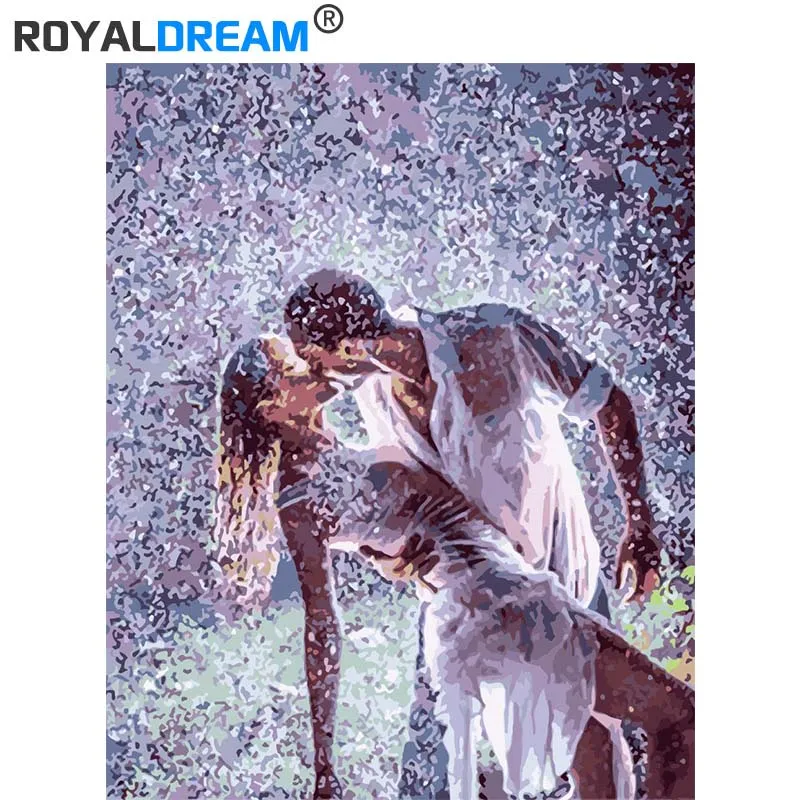 ROYALDREAM Kiss в DIY Краска ing по номерам набор акриловая краска по номерам ручная краска ed масляная живопись на холсте для гостиной