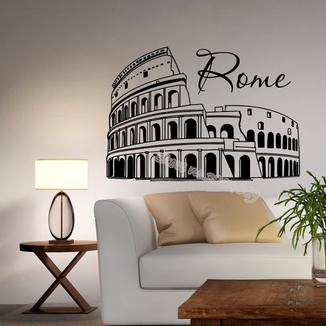 Красивые Рим настенные Стикеры древней романской наклейка архитектура городов
