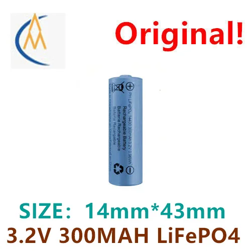 

14430 3,2 V 300mAh литиевая полимерная батарея, осветительное оборудование, электрическая зубная щетка цилиндрической формы LiFePO4