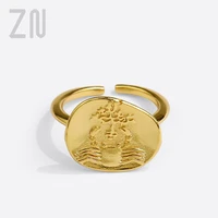 zn trendy hip hop creative crab pattern metal finger rings for women fashion personality simple jewelry ladies accessories gifts