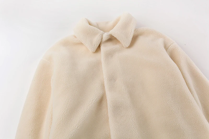 TWOTWINSTYLE, повседневные свободные женские пальто из овечьей шерсти, воротник с лацканами, длинный рукав, несимметричный подол, куртка для женщин, модная одежда