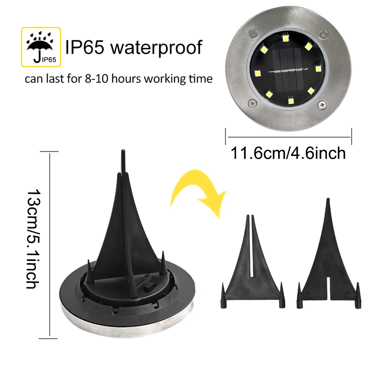 4 шт. водонепроницаемые светодиодсветодиодный фонари на солнечной батарее |