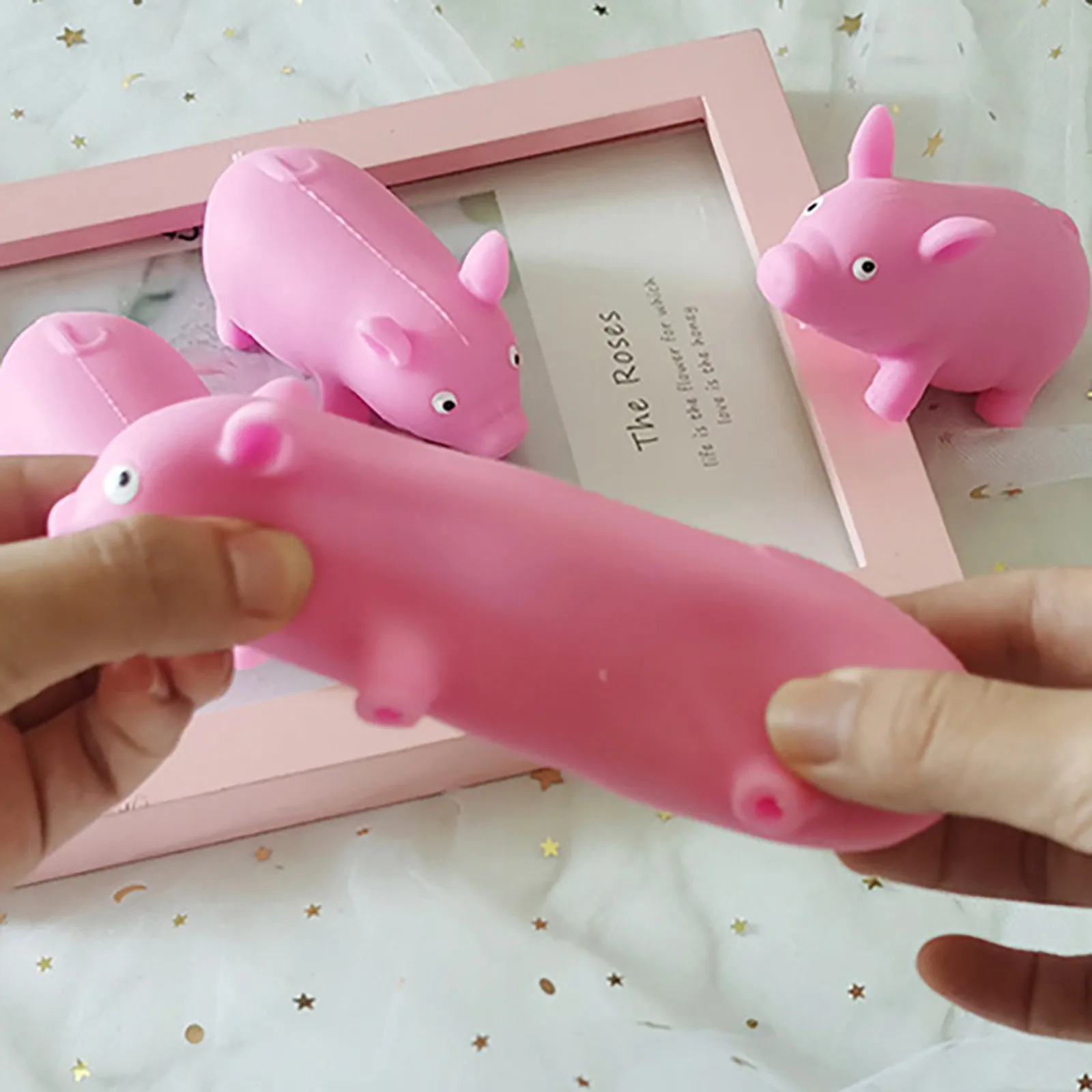 

1/3pc Mini Pig Shape Pinch Plastic Toy Pink Pig Animal Decompression Vent Toy Kindergarten Children Souvenirs #Z