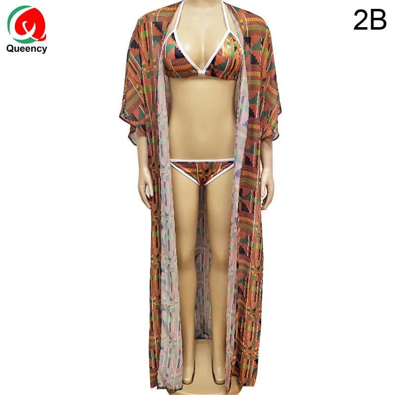 

SW02 Swimsuit Ankara Printed Bikini African Women 2020 Backless Bathing Suits 1 set Sexy Bodysuit Beachwear