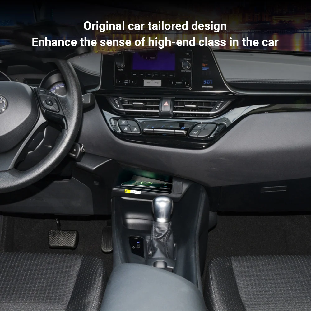 

15W Car Wireless Charger Fast Qi Charging Palte Mobile Phone Accessories Holder for Toyota CHR C-HR 2018 2019 2020