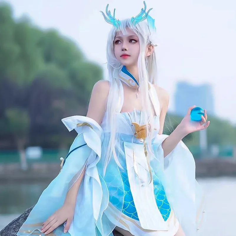 

Новинка 2021, костюм для игровых манипуляторов Арена 5v5, костюм Xi Shi New Skin Youlong Qingying C, полный комплект, Женский костюм для игры