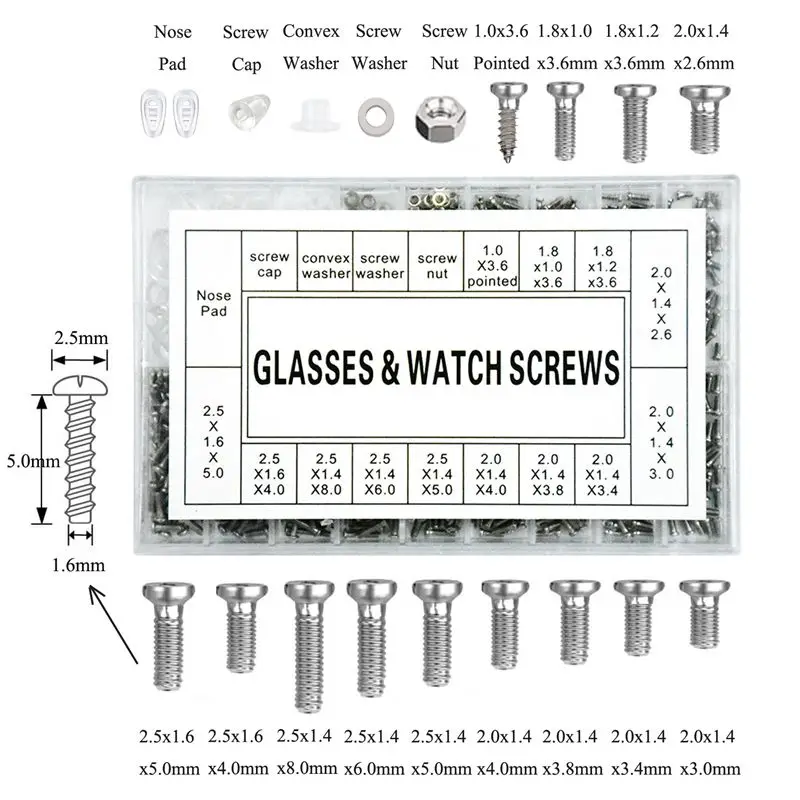 Eyeglass Repair Kit Sunglasses With Nose Pads Screws Screwdriver Tweezers For Watch Clock Spectacle | Аксессуары для одежды