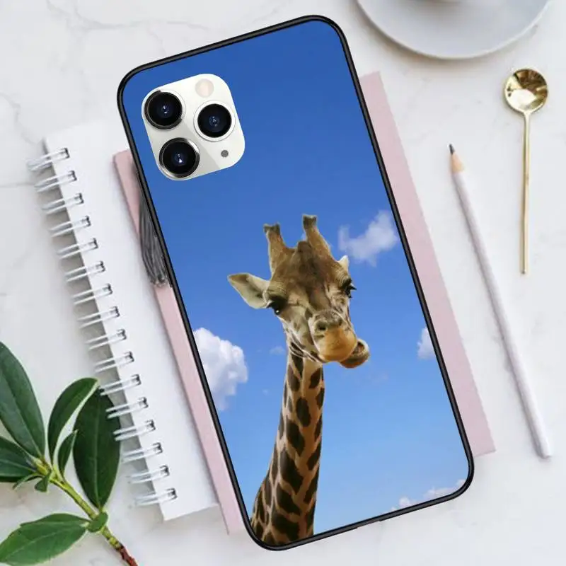 

Giraffe funny funny blue sky grass Phone Case for iPhone 11 12 mini pro XS MAX 8 7 6 6S Plus X 5S SE 2020 XR