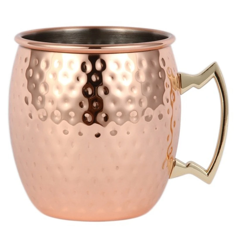 

Hot Sale Ounces Hammered Copper Plated Moscow Mule Mug Beer Cup Coffee Cup Mug Copper Plated Cocktail Cup For Stainless Steel Co
