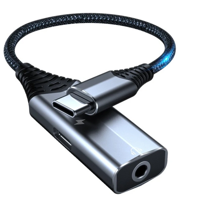 

USB DAC Type C на 3,5 Jack Тип C, внешний звуковой кабель для наушников, адаптер Aux для быстрой зарядки Pd60W, звуковая карта для телефона