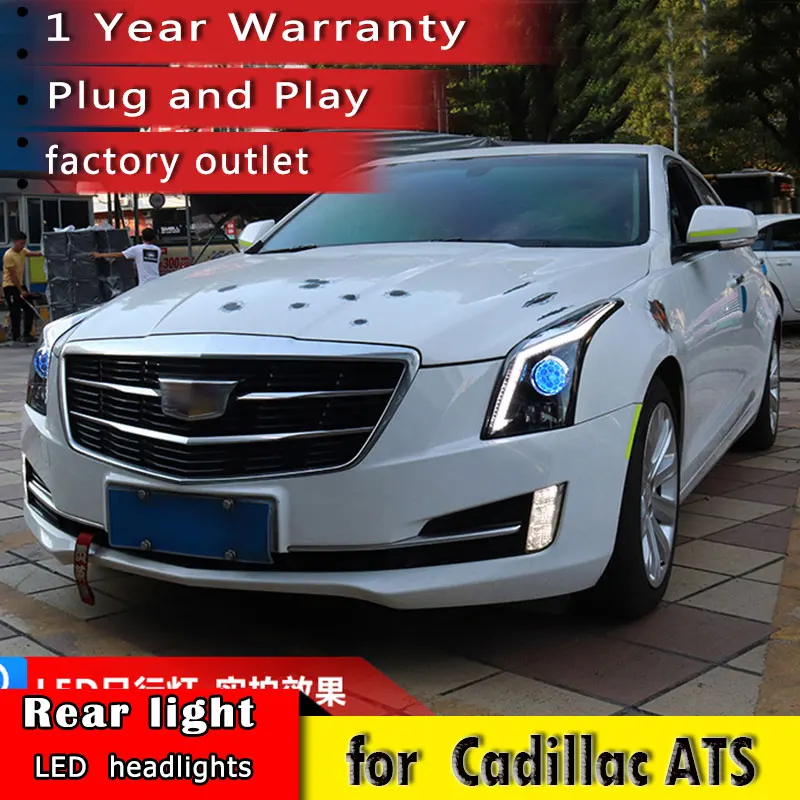 New Car Styling for Cadillac ATS Headlights 2014-2016 LED Headlight DRL Bi Xenon Lens High Low Beam Parking Fog Lamp |