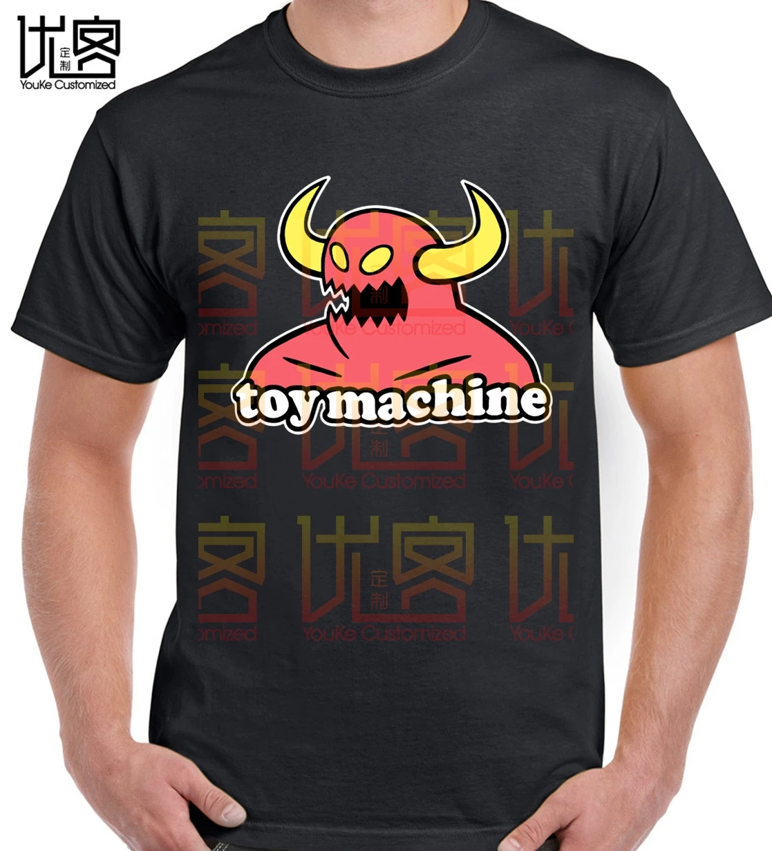 

t shirt Monster Toy Machine Mens O-Neck Short Sleeves Black T-shirt