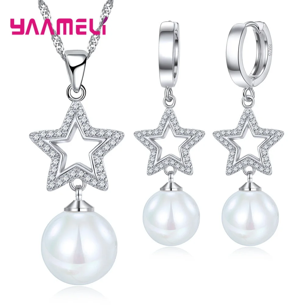 Женский ювелирный комплект из колье и серёг серебра 925 пробы | Украшения