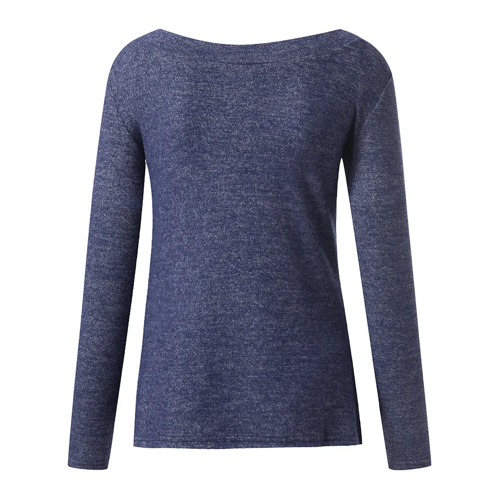 Casual Fashion Knitted Sweater Women Solid Basic Autumn Winter Jumpers 2019 Long Sleeve Sexy Button V Neck Tops Blouse |