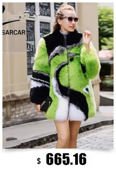 FURSARCAR новая куртка из натурального меха женская зимняя шуба из лисьего меха Роскошная теплая Модная саржевая дизайнерская короткая подлинный натуральных мех куртка