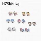 Серьги-гвоздики из эпоксидной смолы и акрила ручной работы, Новое поступление 2021