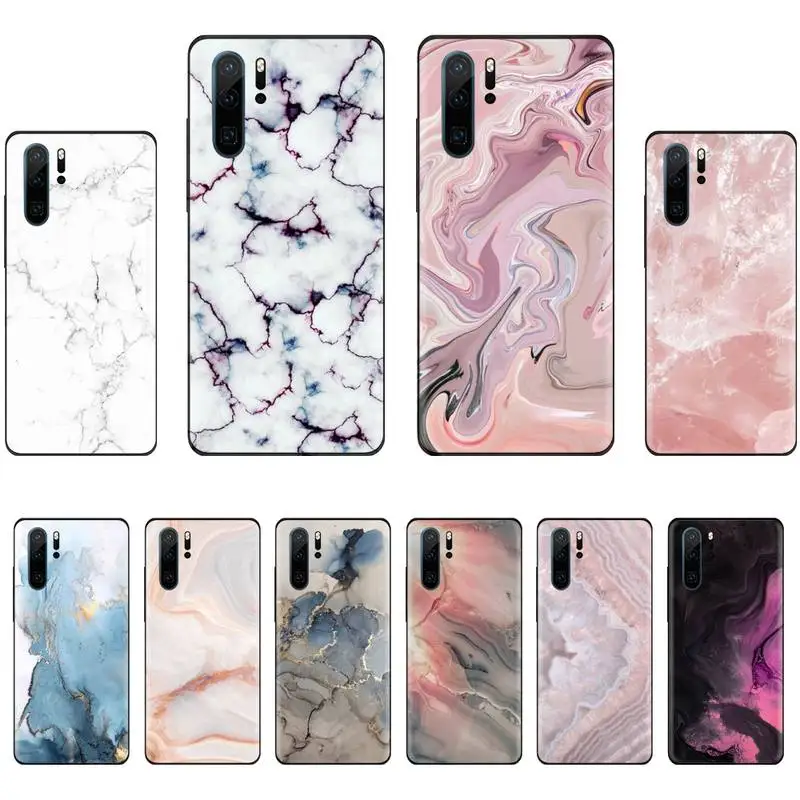 

Vintage Colorful Marble Phone Case For Huawei P40 P20 P30 lite Pro P Smart 2019 Mate 40 20 10 Lite Pro Nova 5t