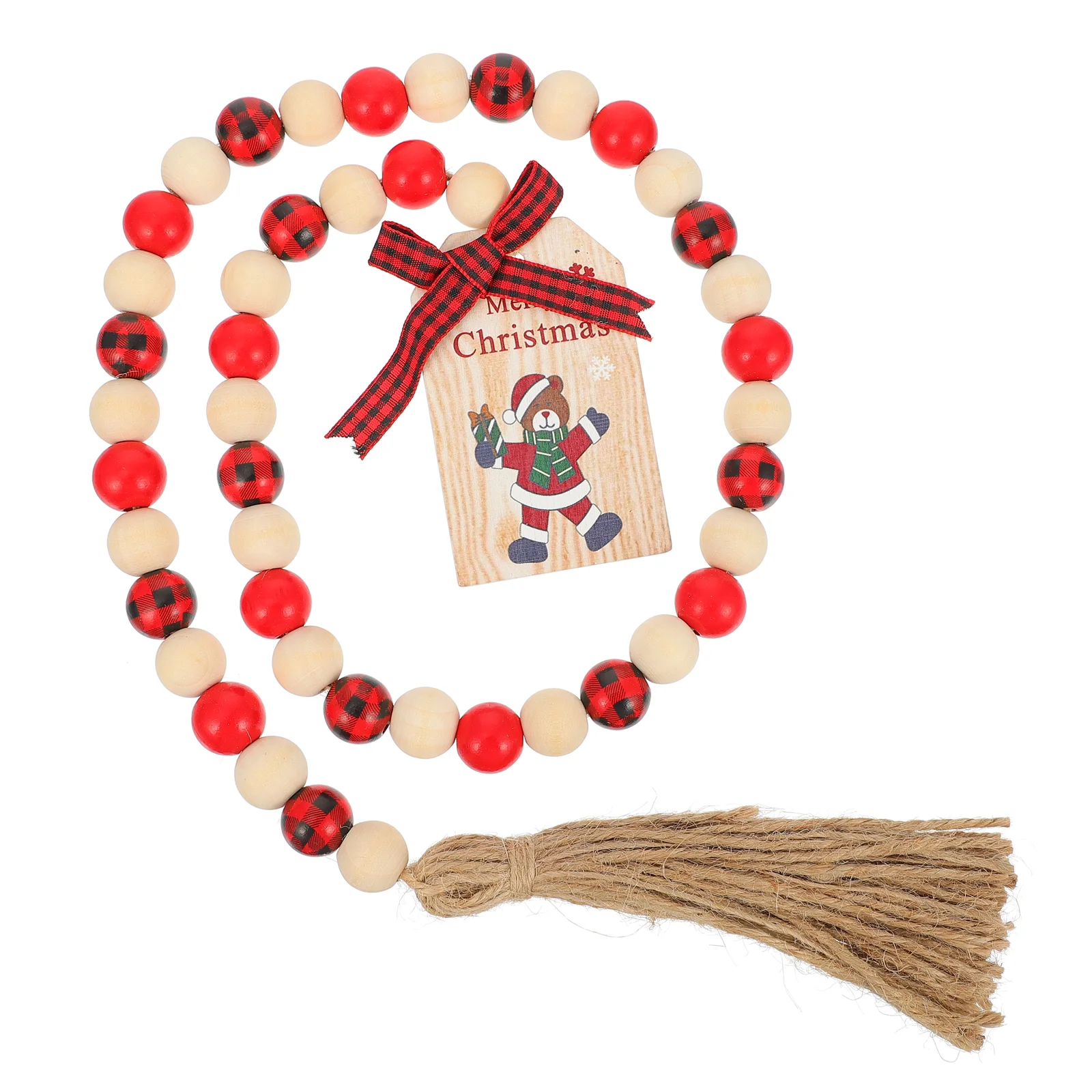 

1 Pc Xmas Wooden Bead String Exquisite Tassel Bead String Christmas Bead Pendant