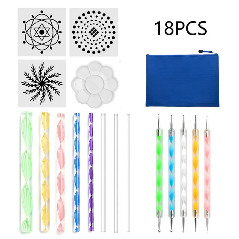 

Mandala Dotting Tools Painting Stencils DIY Stone Embossing Starter Drawing Stylus Pens Art Kit Dot Painting Rock Craft Tools