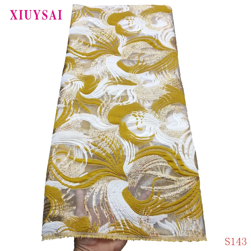 

XIUYSAI African lace fabric 2021 High Quality Embroidered Brocade Lace greed french Tulle Lace Fabric for nigeria party dress