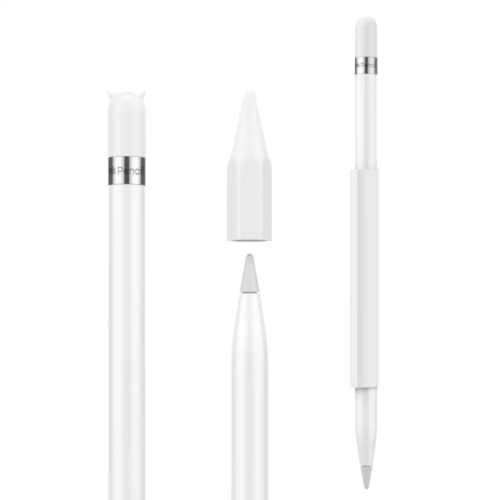 Чехол-держатель для карандашей Apple, магнитный силиконовый держатель для карандашей, чехол с крышкой для карандашей iPad9.7 Pro - Цвета: White