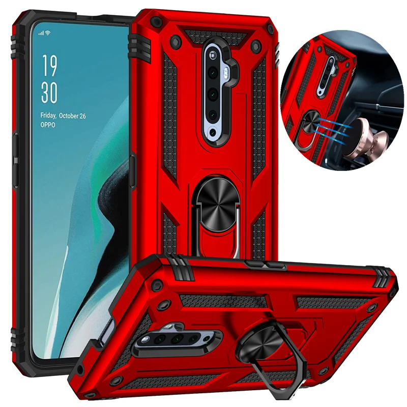 

Чехол для OPPO Reno 2Z, противоударный армированный Магнитный кольцо, подставка-держатель, задняя крышка телефона для OPPO Reno 2Z, силиконовый бампер...