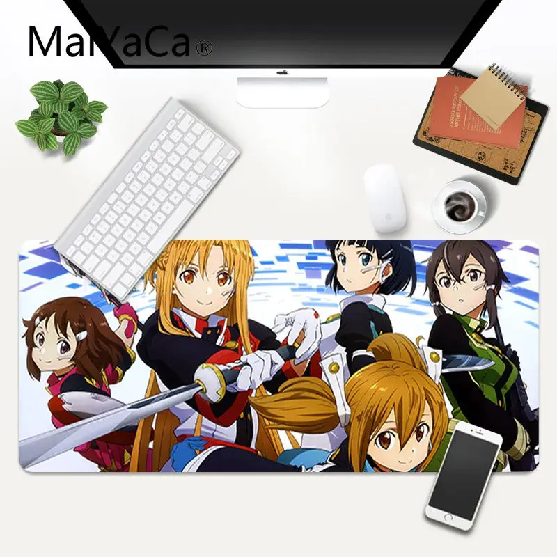 

Fashion Sword Art Online Asada high quality DIY picture with edge locking Gaming Mouse Mat xl xxl 600x300mm for dota2 cs go