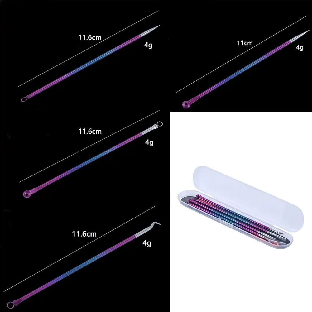 

New 4Pcs/Set Blackhead Comedone Acne Pimple Needles Remover Pore For Face Skin Blemish Tools Tools Cleaning Supplies M8S0