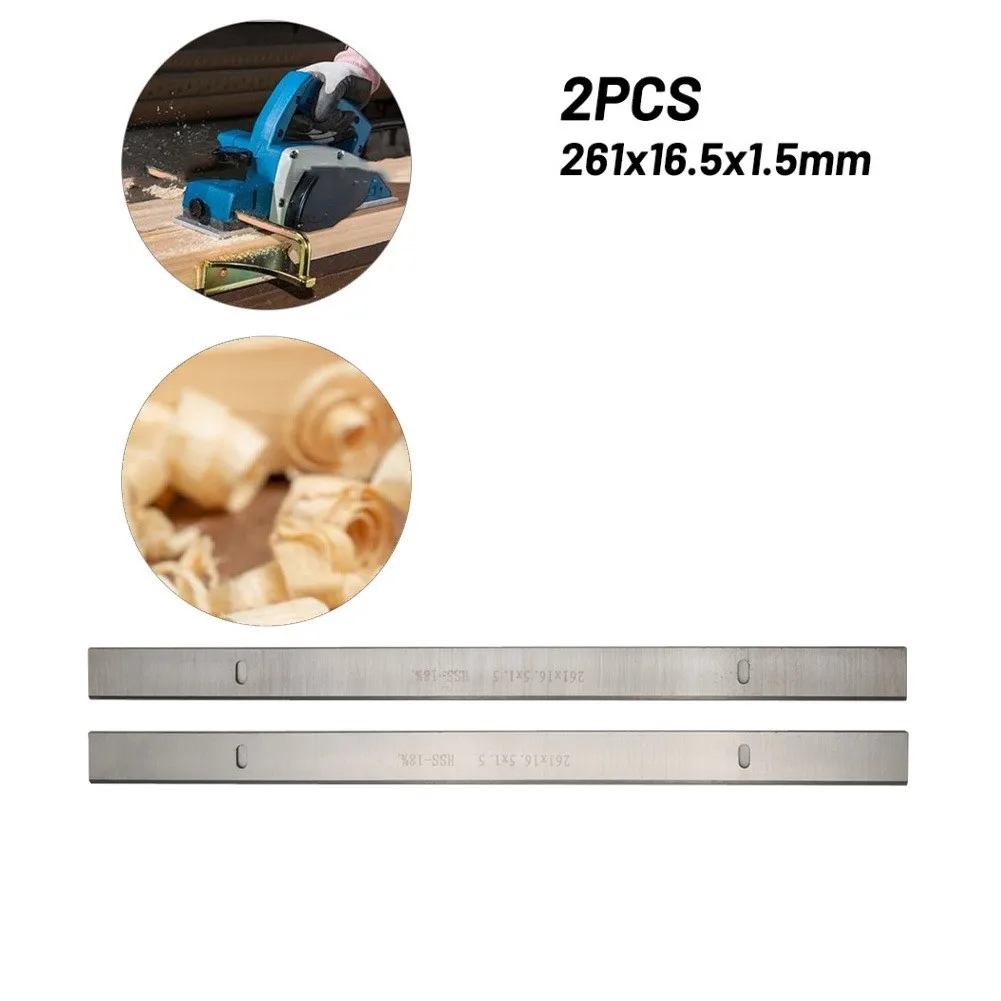 

2Pcs 261x16.5x1.5mm Planer Blade Cutting Set Power Woodworking Tool Part For Scheppach HMS1070 Thicknesser JET JPT-10B Planer