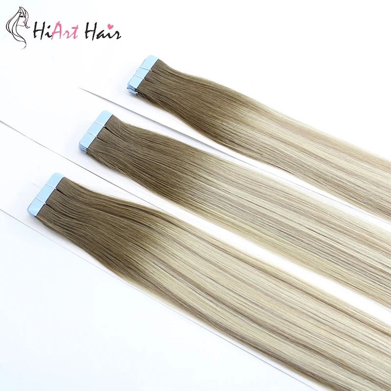 HiArt 2 г волосы Remy для наращивания на Клейкой Ленте для салона, двухсторонние человеческие волосы для наращивания на Клейкой Ленте, прямые волосы на Клейкой Ленте с фабрики