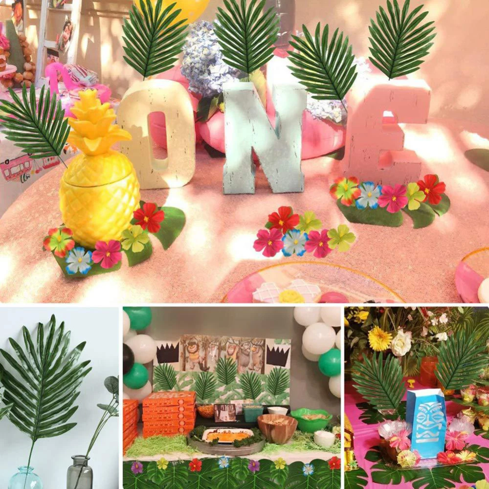 

24pcs Artificial Hawaiian Hibiscus Flowers for Tabletop Party Decoration;24pcs Artificial Hawaiian Hibiscus Flowers