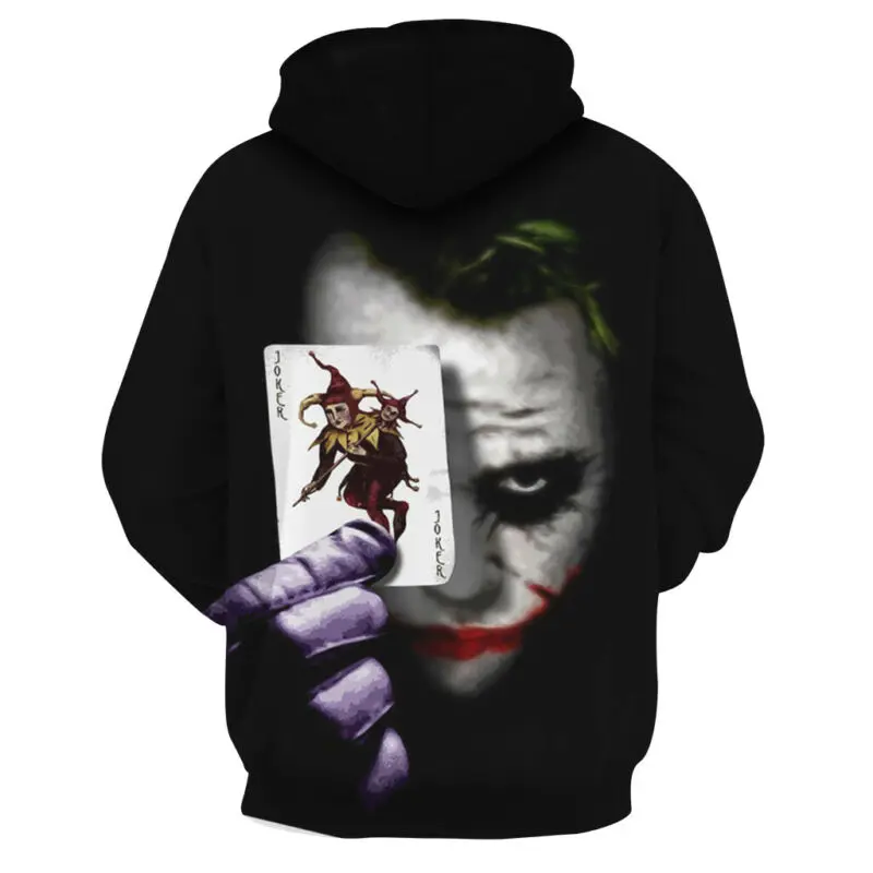 

Hot sale casual Mens Clown Joker Pullover Hoodie Sports Fitness Sweatshirt Hooded Coat Tops S-3XL Hooded Coat Tops