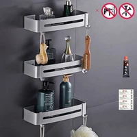 no punching space silver aluminum kitchen shelf shampoo shelf triangularrectangular storage rack shelf home bathroom organizer