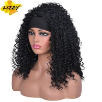 long curly hair synthetic headband wig cosplay glueless drag queen black wigs for black women 18inch lizzy hair