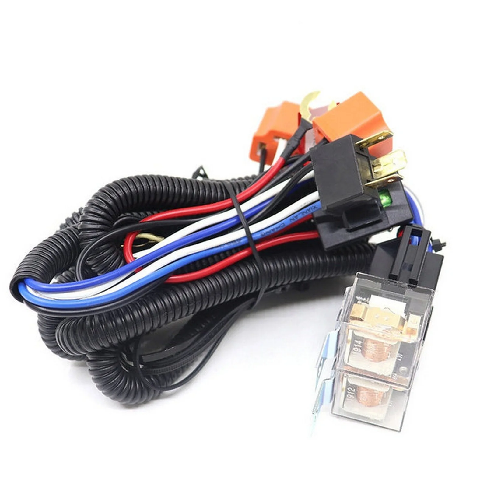 

12V Car Headlight Relay Wiring Harness System 2 Headlight Bulb Fixed Dark Light Brightener Waterproof Relay Kit Car Accessories