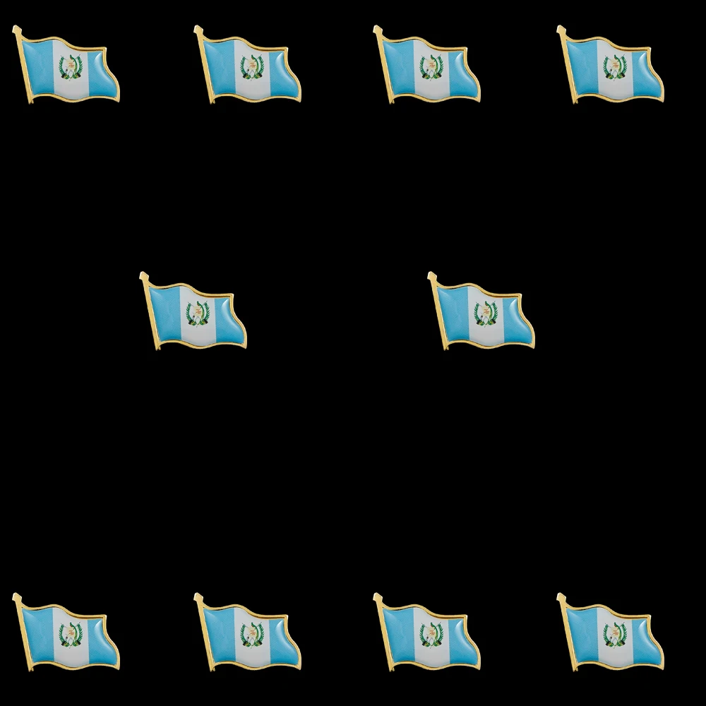 

10PCS The Republic of Guatemala Central America Country Flag Lapel Pin Solid Metal Flag Brooch Badge