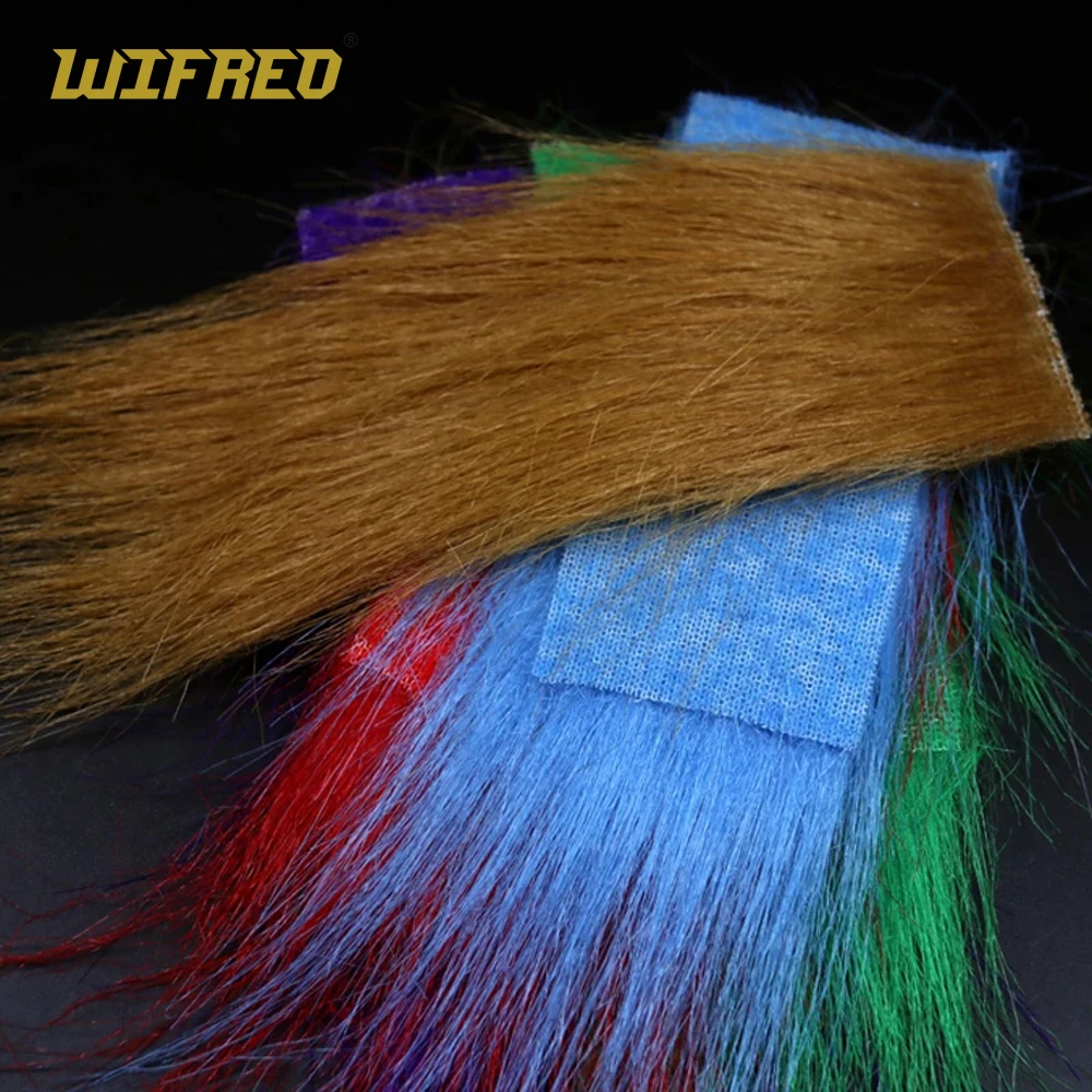 Wifreo 12packs Mix Color Long Fiber Fly Tying Craft Fur Streamer Bait Fish Fly Tying Material Furable Soft Synthetic Fiber