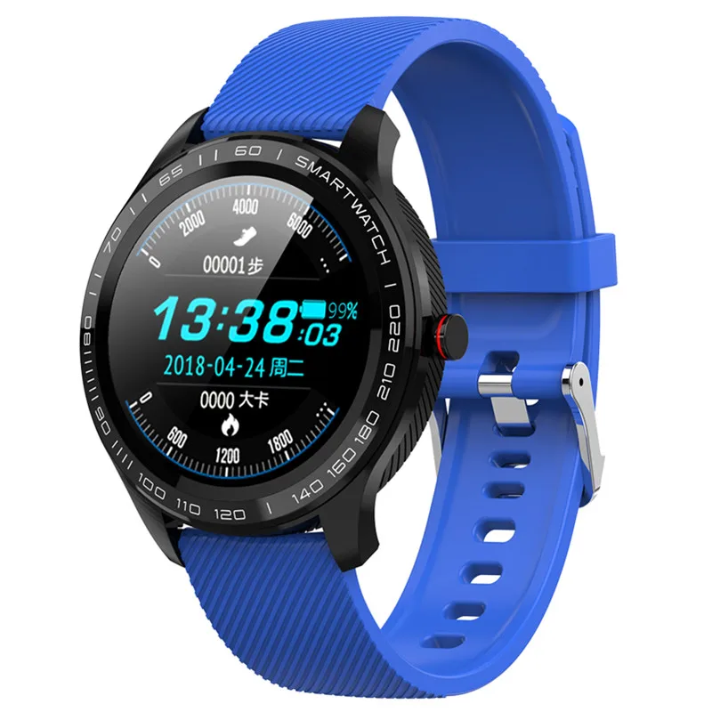 Blue-silicone L9 мужские Смарт-часы ЭКГ+ PPG сердечный ритм кровяное давление кислородный трекер Bluetooth часы IP68 Водонепроницаемые бизнес умные часы VS L5 - Цвет: Blue-silicone