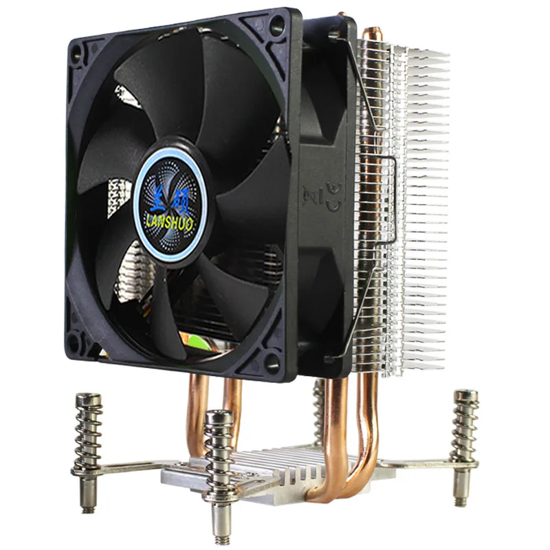 Кулер для процессора с RGB-светодиодами 2011 контактов 2 тепловых трубки 12 В 9 см |