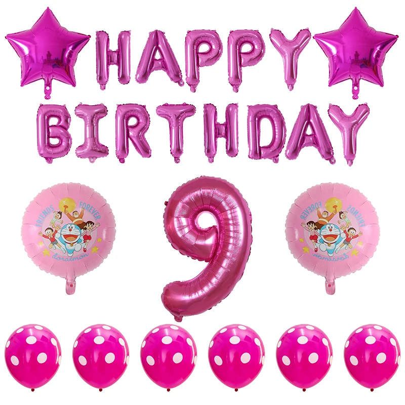 

24Pcs/Set Classic Toy Latex Air Balloons Decor Kids Party Globos Birthday Foil Helium Inflatable Doraemon Jingle Cat Balloons