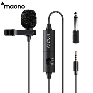 Конденсаторный микрофон MAONO, петличный микрофон 6 м с зажимом, гарнитура, петличный микрофон для смартфонов, Canon, DSLR, камер, ПК, ноутбуков