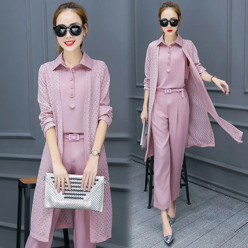 Шикарный комплект из трех предметов для женщин женский одежды корейский стиль