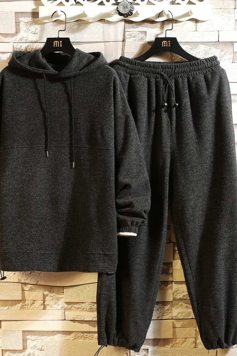 

Men Sets 2020 Men Hoodies +Pants Male Streetwear Casual Tracksuit Fashion Suits Men Plus Size 5XL