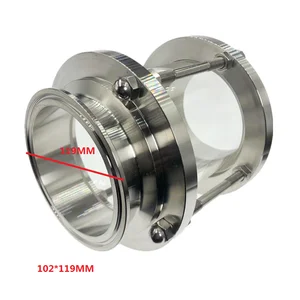 4-дюймовый зажим с тремя зажимами, с диоптрийным стеклом, с наружным диаметром 102 мм х 119 мм, фитинг из нержавеющей стали SUS 304 для домашнего пивоварения